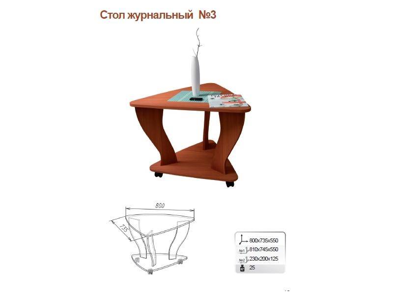 стол журнальный 3 в Омске