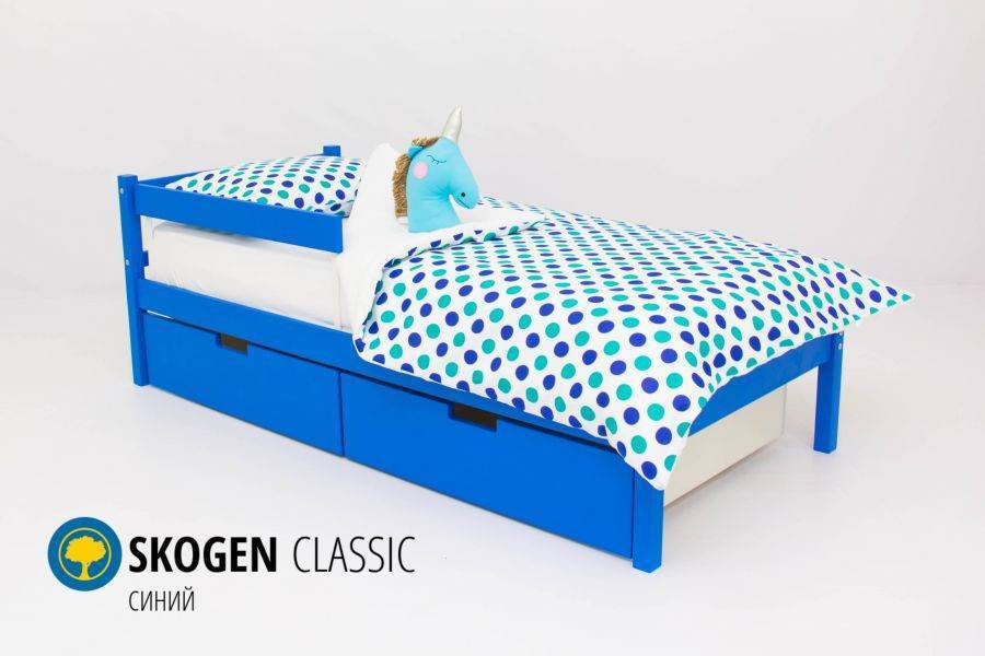 детская кровать skogen classic синий в Омске