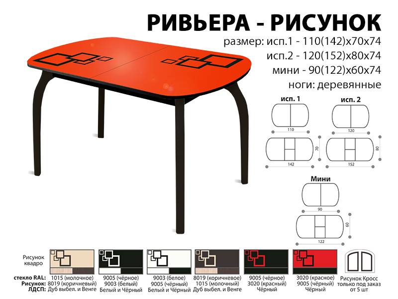 стол обеденный ривьера рисунок в Омске