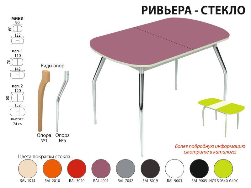 стол обеденный ривьера стекло в Омске