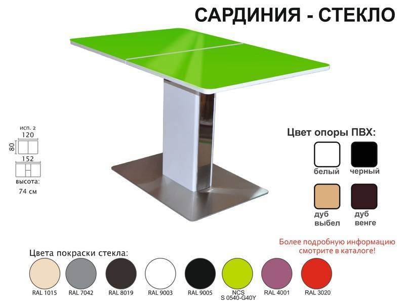 стол обеденный сардиния стекло в Омске