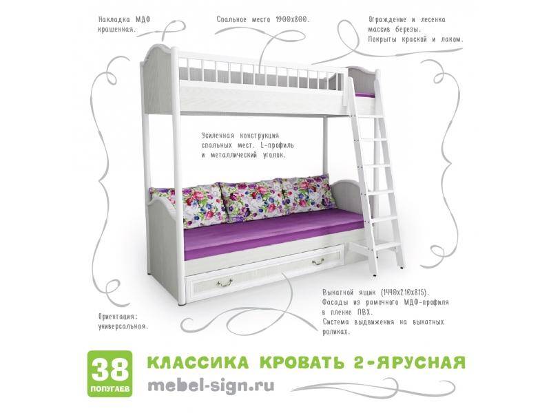 кровать двухъярусная классика в Омске