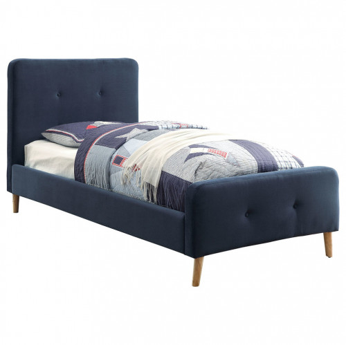 кровать button tufted flannelette navy 140х200 в Омске