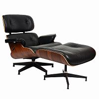 кресло eames style lounge chairчерное с коричневым в Омске