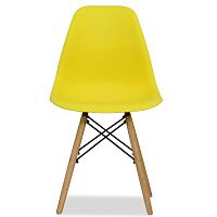 стул деревянный pc-015 желтый ножки дерево (eames style) в Омске