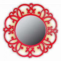 зеркало круглое красное диаметр 75 см в резной раме tiffany в Омске