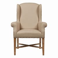 кресло мягкое с ушами french wing chair бежевое в Омске