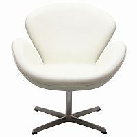 кресло swan chair экокожа белое в Омске