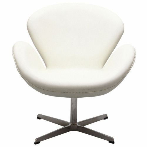 кресло swan chair экокожа белое в Омске