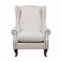 кресло мягкое с ушами белое collins wingback chair в Омске