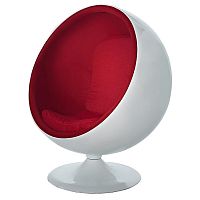 кресло-шар eero ball chair бело-красное в Омске