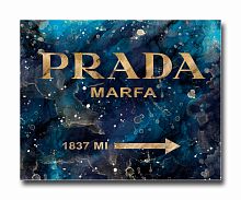 постер prada mafia на синем в золотом a4 в Омске