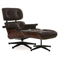 кресло eames style lounge chair палисандр коричневое в Омске