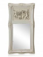 зеркало настенное прямоугольное в высокой белой раме францини distressed chalk white в Омске