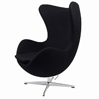 кресло arne jacobsen style egg chair черное в Омске