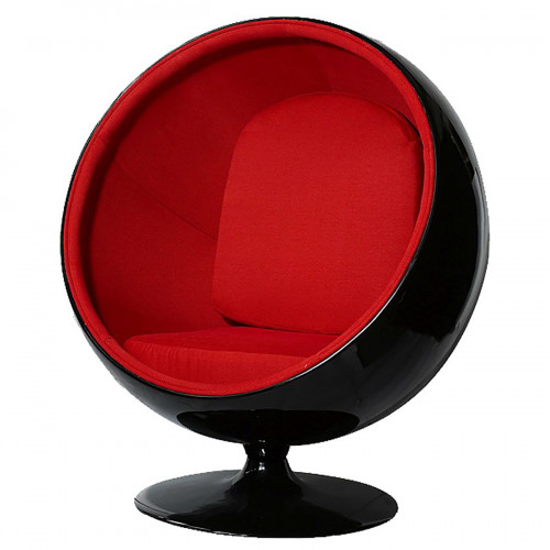 кресло eero ball chair черно-красное в Омске