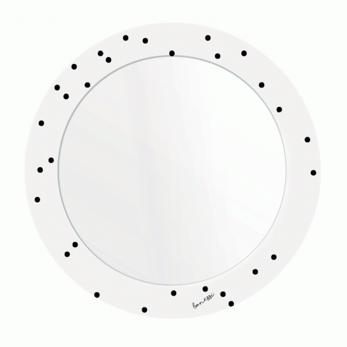 зеркало с рисунком белое круглое черные точки pois в Омске