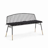 siena bench 120 черный металл черная ткань от la forma (ex julia grup) в Омске