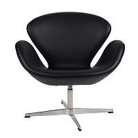 кресло arne jacobsen style swan chair черное в Омске