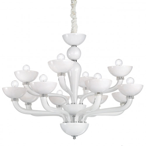 люстра дизайнерская ideal lux casanova белая, хром в Омске