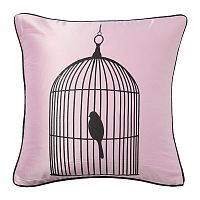 подушка с птичкой в клетке birdie in a cage pink в Омске