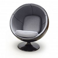 кресло ball chair черно-серое в Омске