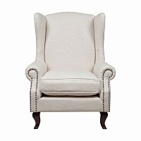 кресло collins wingback chair кремовая ткань в Омске