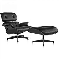 кресло eames style lounge chair черное в Омске