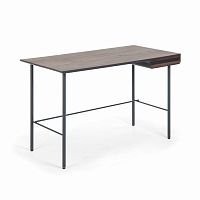 стол mahon desk ореховый шпон, mdf матовый графит в Омске