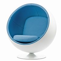 кресло ball chair бело-синее в Омске