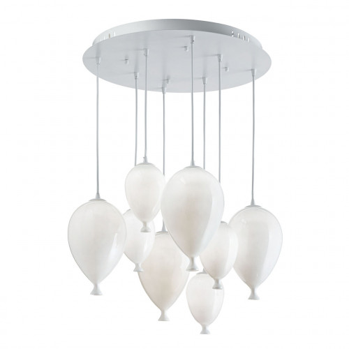 подвесная люстра ideal lux clown sp8 bianco в Омске