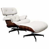 кресло lounge chair & ottoman белое в Омске