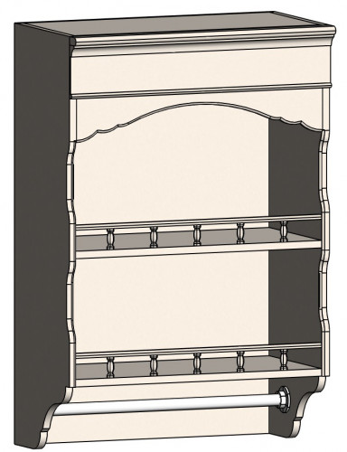 шкаф с полками и фигурным основанием навесной марсель молочно-белый в Омске