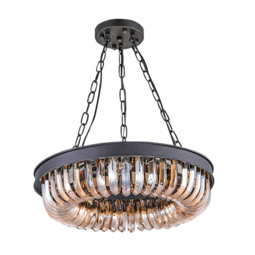 люстра terra black amber d50 черная, стекло янтарного цвета в Омске