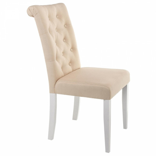 стул деревянный amelia white / fabric cream в Омске