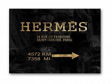 постер hermes без рамки, черный, а4 в Омске