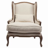 кресло мягкое с ушами lorraine chair with burlap бежевое в Омске