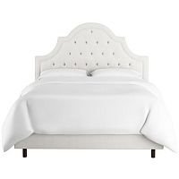 кровать двуспальная 180х200 белая с каретной стяжкой harvey tufted white в Омске