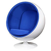 кресло eero ball chair синее с белым в Омске
