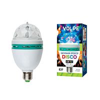 светодиодный светильник-проектор (09839) volpe disko uli-q301 03w/rgb/e27 white в Омске