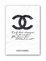 постер drink champagne. coco chanel а3 в Омске