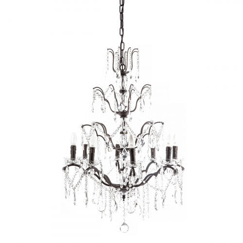 люстра maria theresa grande 8 lamps чёрная, прозрачная в Омске