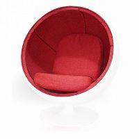 кресло ball chair бело-красное в Омске