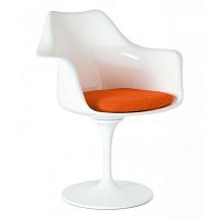 кресло tulip armchair бело-оранжевое шерсть в Омске