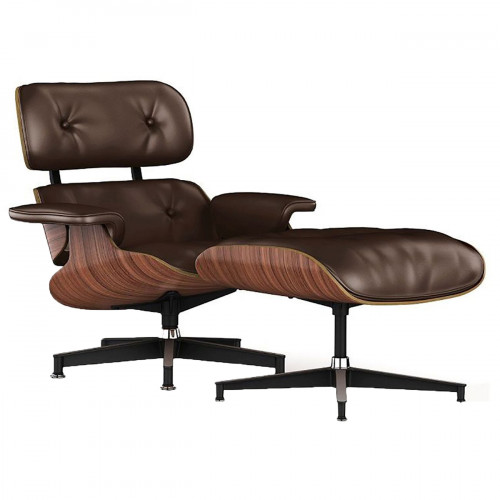 кресло lounge chair & ottoman коричневое в Омске