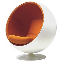 кресло eero ball chair бело-оранжевое в Омске