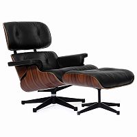 кресло eames style lounge chair & ottoman черное в Омске