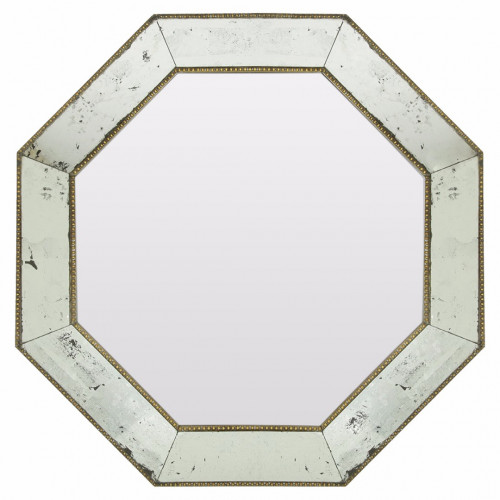 зеркало серебряное восьмиугольное в состаренной раме king в Омске
