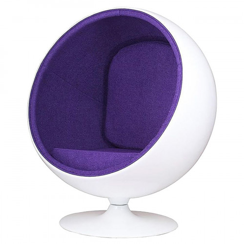 кресло eero ball chair бело-фиолетовое в Омске