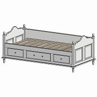 кровать-кушетка 90х190 с ящиками белая нордик в Омске